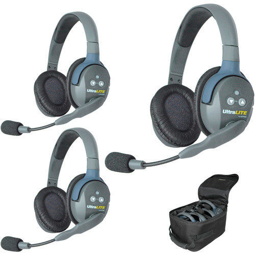 Eartec UL3D - UltraLITE Dual Ear 3 Person Headset Wireless Communication Intercom