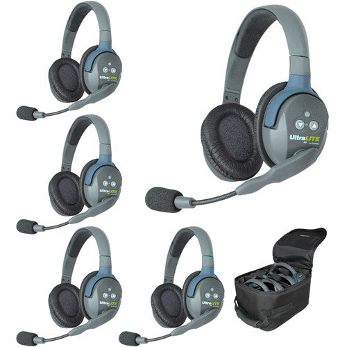 Eartec UL5D - UltraLITE Dual Ear 5 Person Headset Wireless Communication Intercom