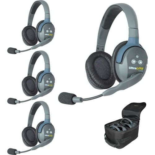 Eartec UL4D - UltraLITE Dual Ear 4 Person Headset Wireless Communication Intercom