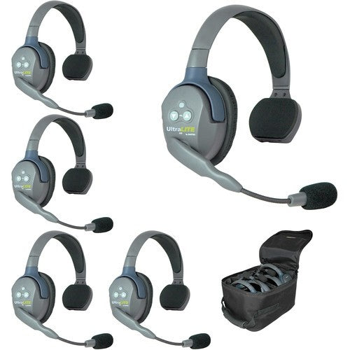Eartec UL5S - UltraLITE Single Ear 5 Person Headset Wireless Communication Intercom