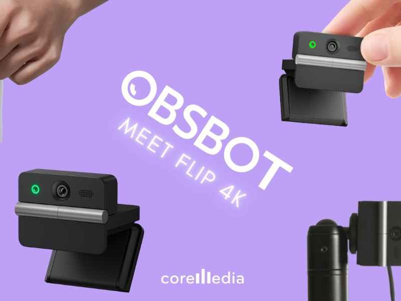 OBSBOT Meet Flip: Webcam 4K Foldable dengan AI Auto Framing