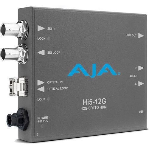 AJA Hi5-12G-R SDI to HDMI with Fiber LC Receiver