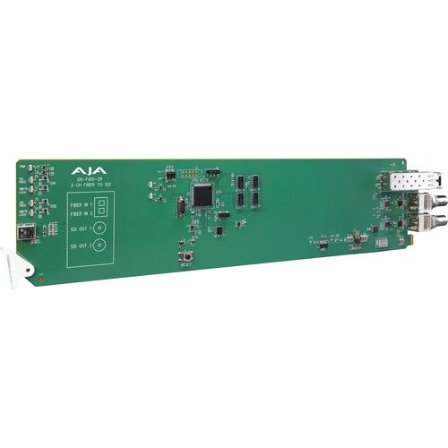 AJA OG-FiDO-2R-MM openGear 2-Channel Multi-Mode LC Fiber to 3G-SDI Receiver with Dashboard Support