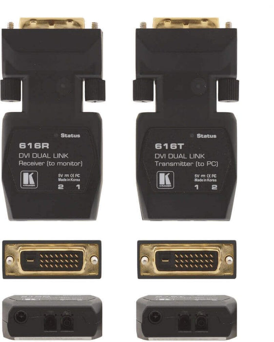 Kramer Dual–link DVI Tx/Rx Ext. over Ultra–Reach MM Fiber