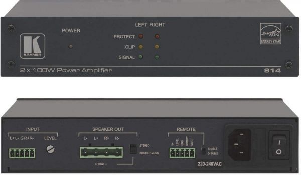 Kramer 914 Stereo Audio Power Amplifier (2 x 100W)