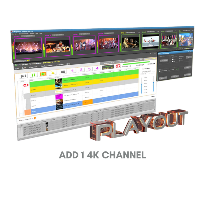 MagicSoft Playout Add One 4K Channel