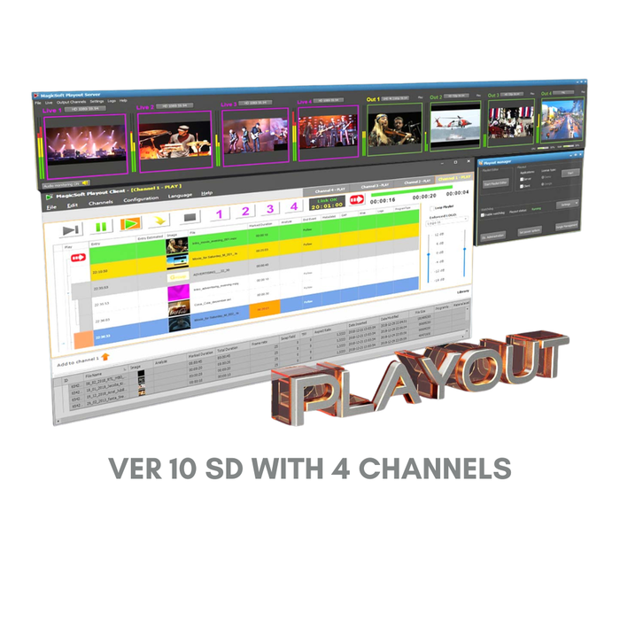 MagicSoft Playout ver 10 SD with 4 Channels