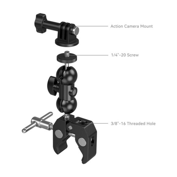 SmallRig Crab-Shaped Clamp with Ball Head Magic Arm 1138B