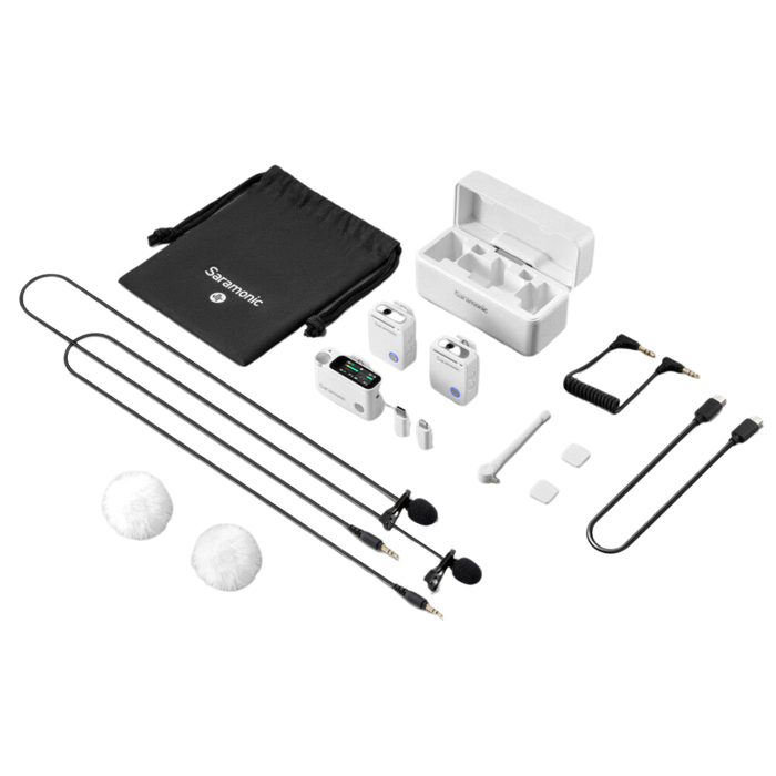 Saramonic Ultra 2-Person Digital Wireless Omnidirectional Lavalier Microphone for Cameras and Mobile Devices - White