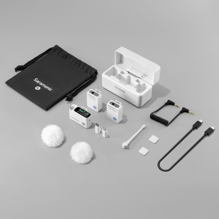 Saramonic Ultra 2-Person Digital Wireless Omnidirectional Microphone for Cameras and Mobile Devices - White