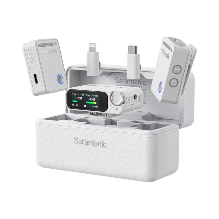 Saramonic Ultra 2-Person Digital Wireless Omnidirectional Microphone for Cameras and Mobile Devices - White