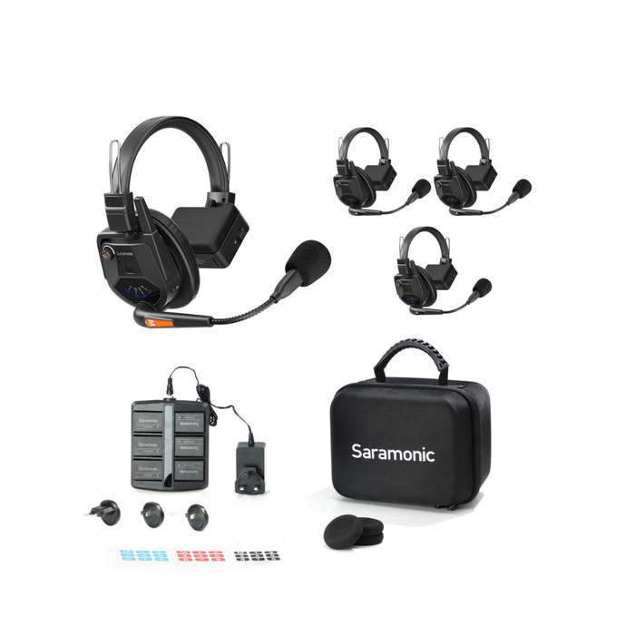 Saramonic WiTalk9-WT4S 4-Person Full-Duplex Wireless Intercom System with Single-Ear Headsets (1.9 GHz)