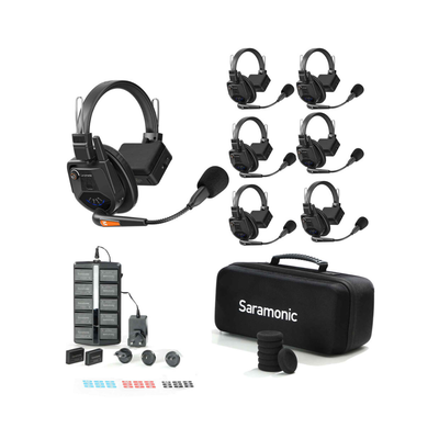 Saramonic WiTalk9 WT7S 7-Person Full-Duplex Wireless Intercom System with Single-Ear Headsets (1.9 GHz)