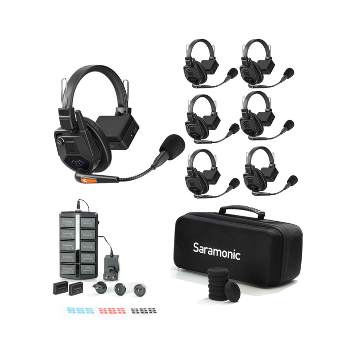 Saramonic WiTalk9 WT7S 7-Person Full-Duplex Wireless Intercom System with Single-Ear Headsets (1.9 GHz)