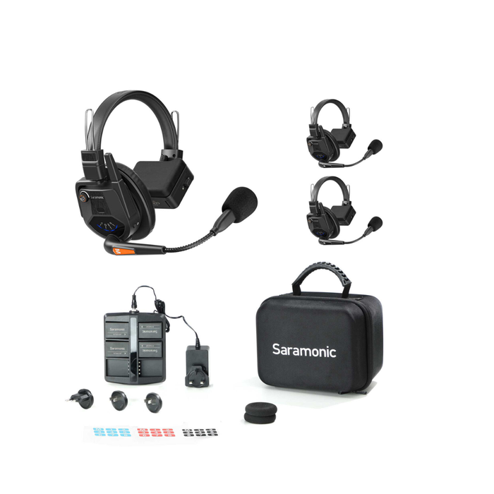 Saramonic WiTalk9-WT3S 3-Person Full-Duplex Wireless Intercom System with Single-Ear Headsets (1.9 GHz)