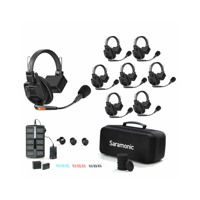 Saramonic WiTalk9-WT8S 8-Person Full-Duplex Wireless Intercom System with Single-Ear Headsets (1.9 GHz)