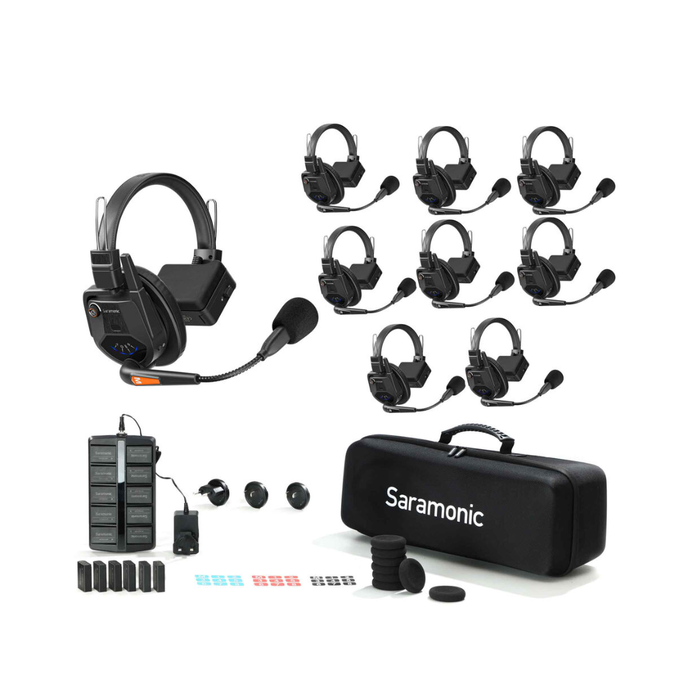 Saramonic WiTalk9-WT9S 9-Person Full-Duplex Wireless Intercom System with Single-Ear Headsets (1.9 GHz)