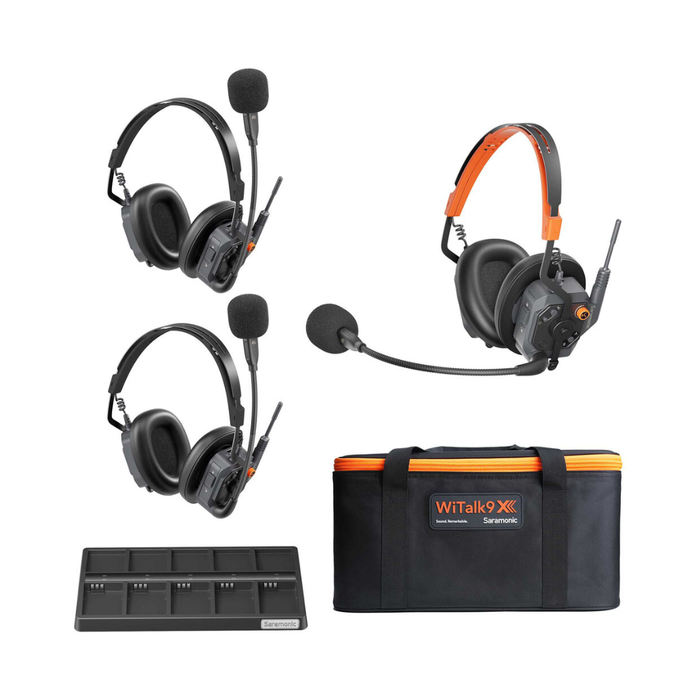 Saramonic WiTalk9X-3D 3-Person Modular 1.9 GHz Wireless Dual-Ear Headset Intercom System