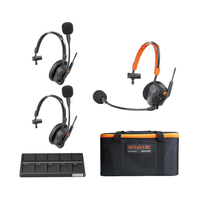 Saramonic WiTalk9X-3S 3-Person Modular 1.9 GHz Wireless Single-Ear Headset Intercom System