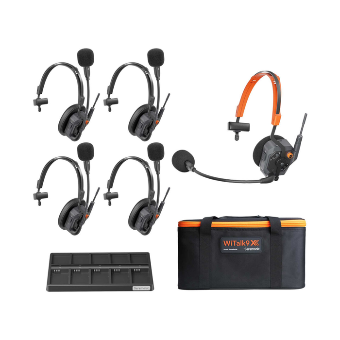 Saramonic WiTalk9X-5S 5-Person Modular 1.9 GHz Wireless Single-Ear Headset Intercom System