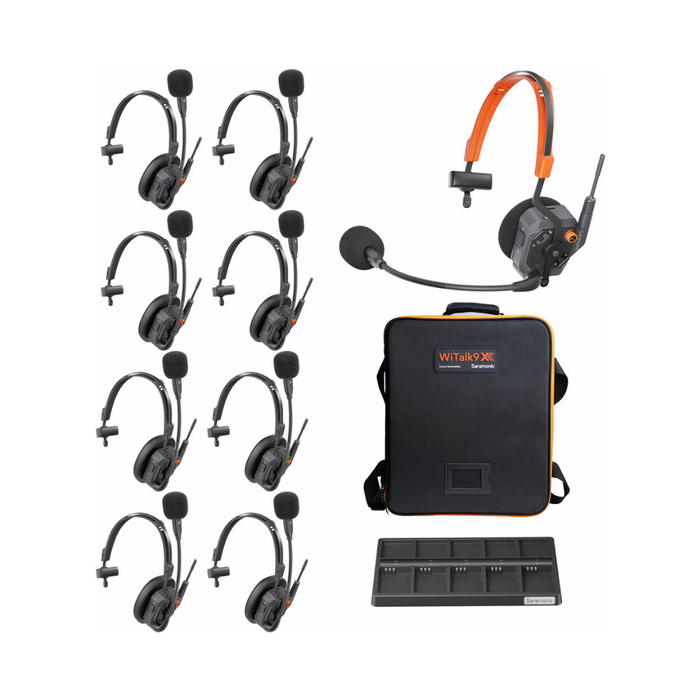 Saramonic WiTalk9X-9S 9-Person 1.9 GHz Wireless Single-Ear Headset Intercom System