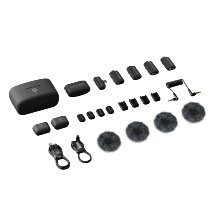 Hollyland LARK MAX 2 Combo 4-Person Wireless Microphone System for Cameras and Mobile Devices (Space Gray, 2.4 GHz)