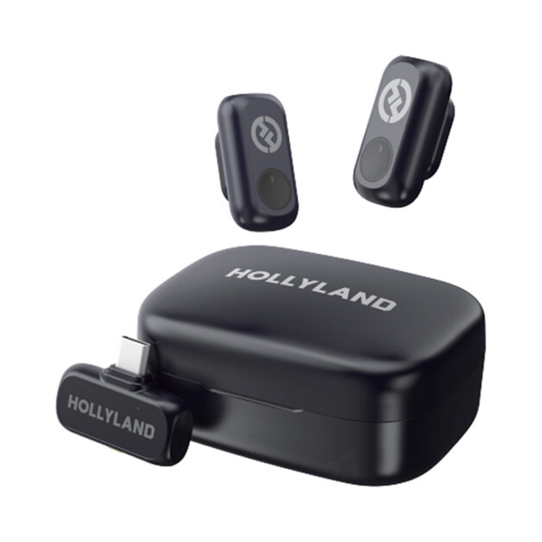 Hollyland LARK A1 Duo 2-Person Wireless Microphone System with USB-C Connector for Mobile Devices (Space Gray, 2.4 GHz)