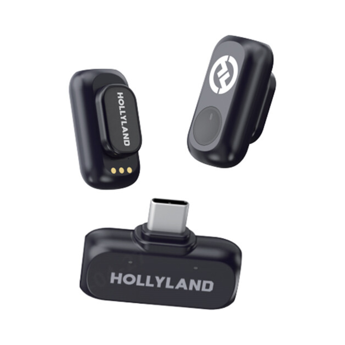 Hollyland LARK A1 Mini Duo 2-Person Wireless Microphone System with USB-C Connector for Mobile Devices (Space Gray, 2.4 GHz)