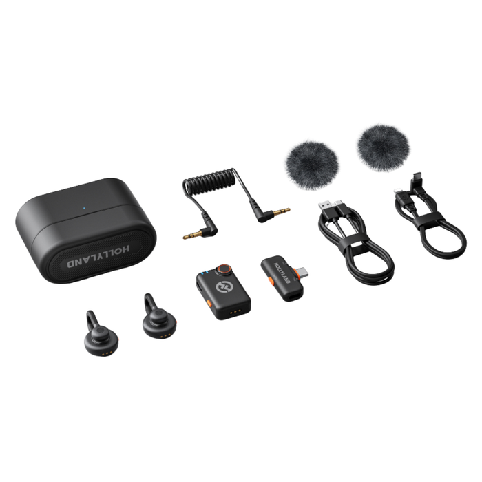 Hollyland LARK M2S Combo 2-Person Wireless Microphone System for Cameras and Mobile Devices (2.4 GHz, Space Gray)