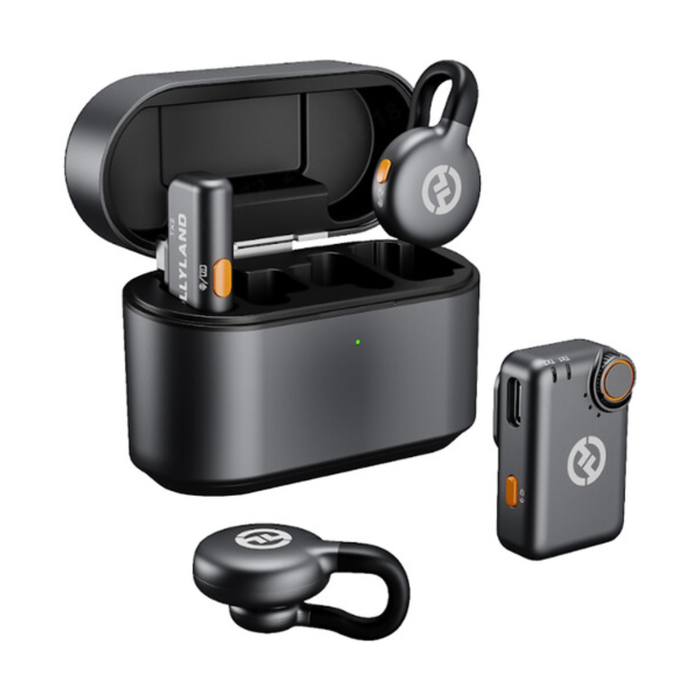 Hollyland LARK M2S Mini Combo 2-Person Wireless Microphone System for Cameras and Mobile Devices (2.4 GHz, Space Gray)