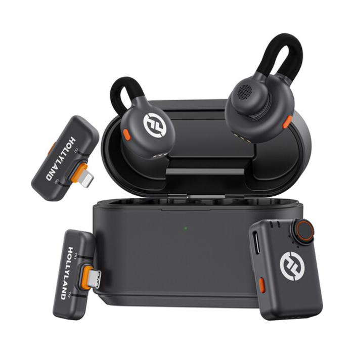 Hollyland LARK M2S Ultimate Combo 2-Person Wireless Microphone System for Cameras and Mobile Devices (2.4 GHz, Space Gray)