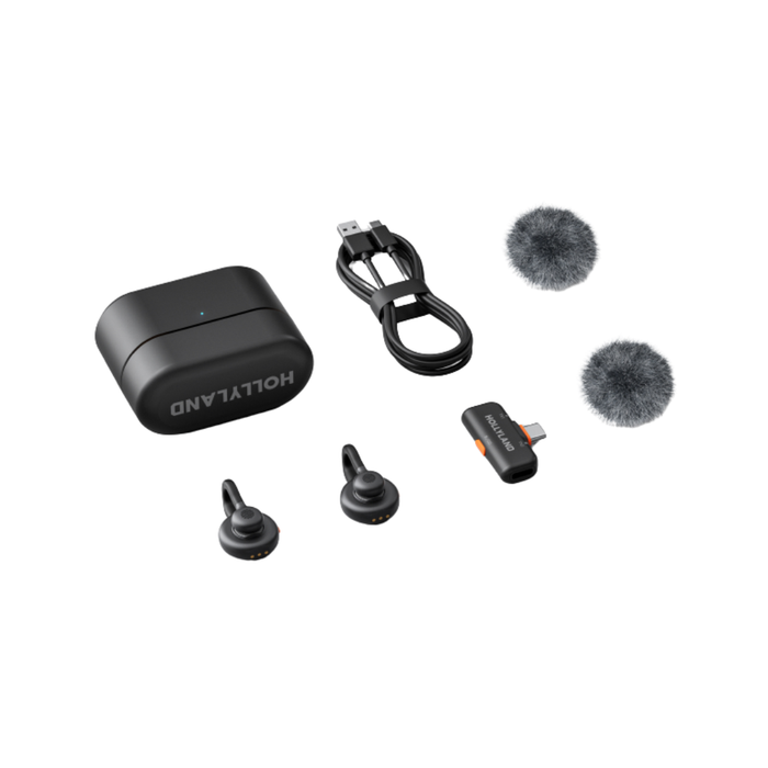 Hollyland LARK M2S USB-C 2-Person Wireless Microphone System for Mobile Devices (2.4 GHz, Space Gray)