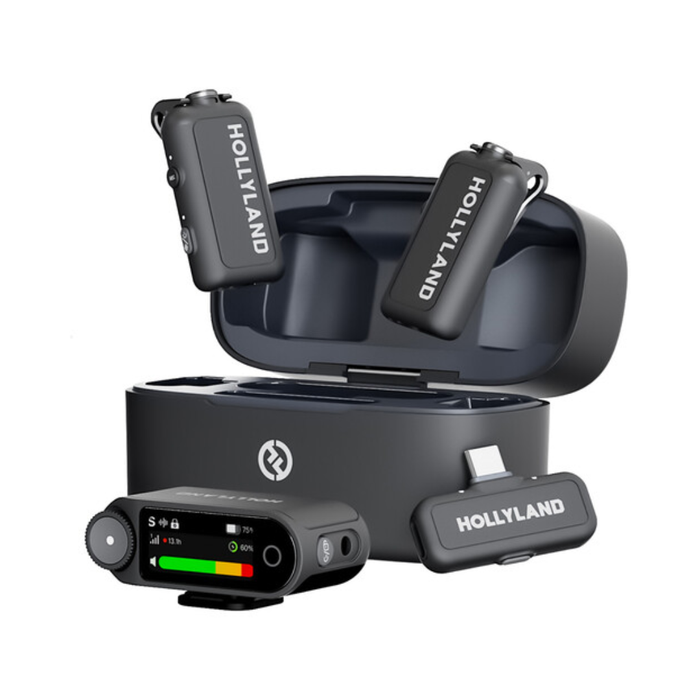 Hollyland LARK MAX 2 Combo 2-Person Wireless Microphone System for Cameras and Mobile Devices (Space Gray, 2.4 GHz)