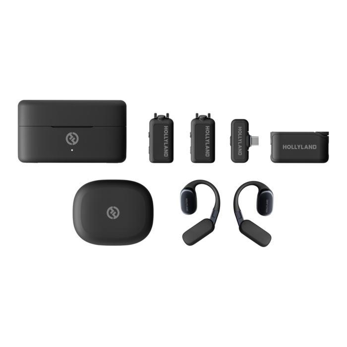 Hollyland LARK MAX 2 Ultimate Combo 2-Person Wireless Microphone System for Cameras and Mobile Devices (Space Gray, 2.4 GHz)