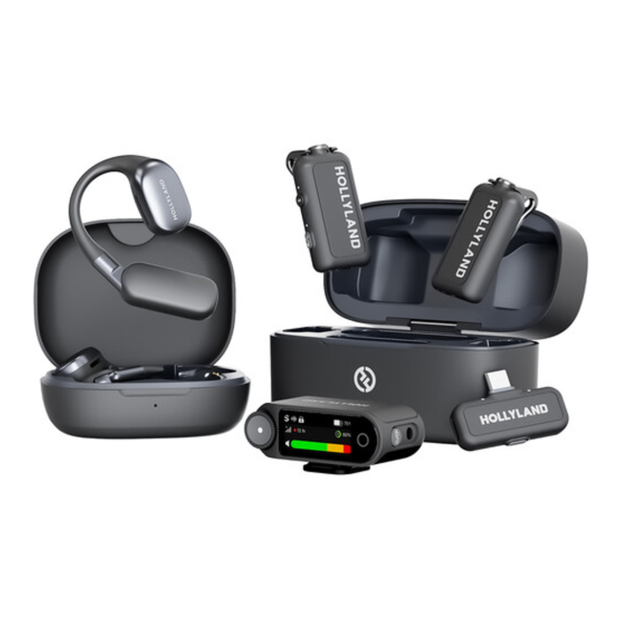 Hollyland LARK MAX 2 Ultimate Combo 2-Person Wireless Microphone System for Cameras and Mobile Devices (Space Gray, 2.4 GHz)