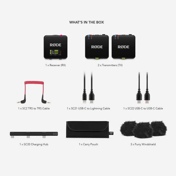 RODE Wireless GO (Gen 3) 2-Person Compact Digital Wireless Microphone 2.4 GHz - Black