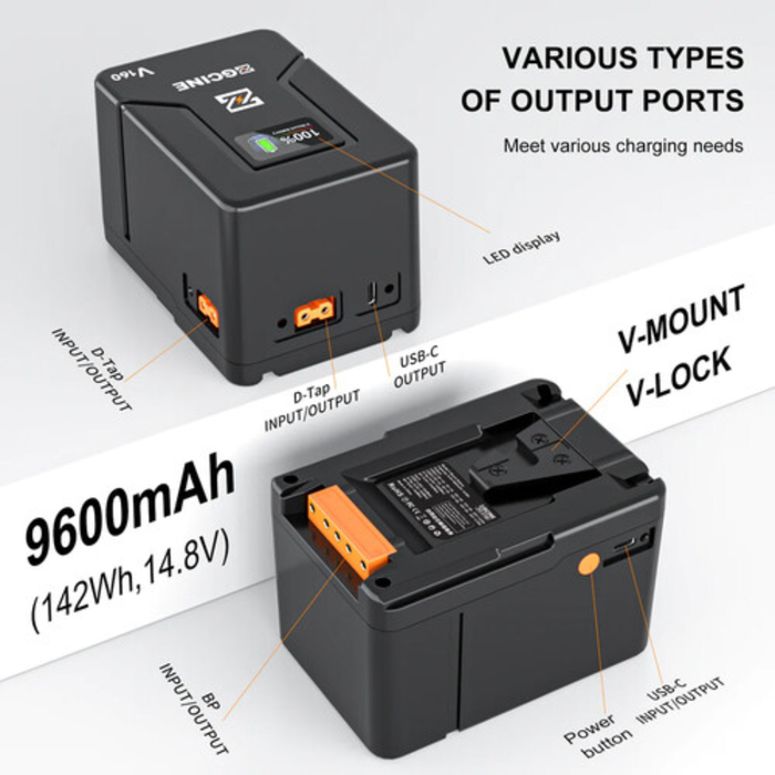 ZGCINE V160 V-Mount Battery 142 Wh (9600mAh)
